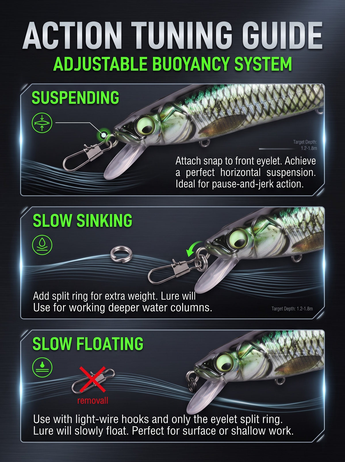 Suspend Minnow Jerkbait - 45 Degree Suspending Hard Bait