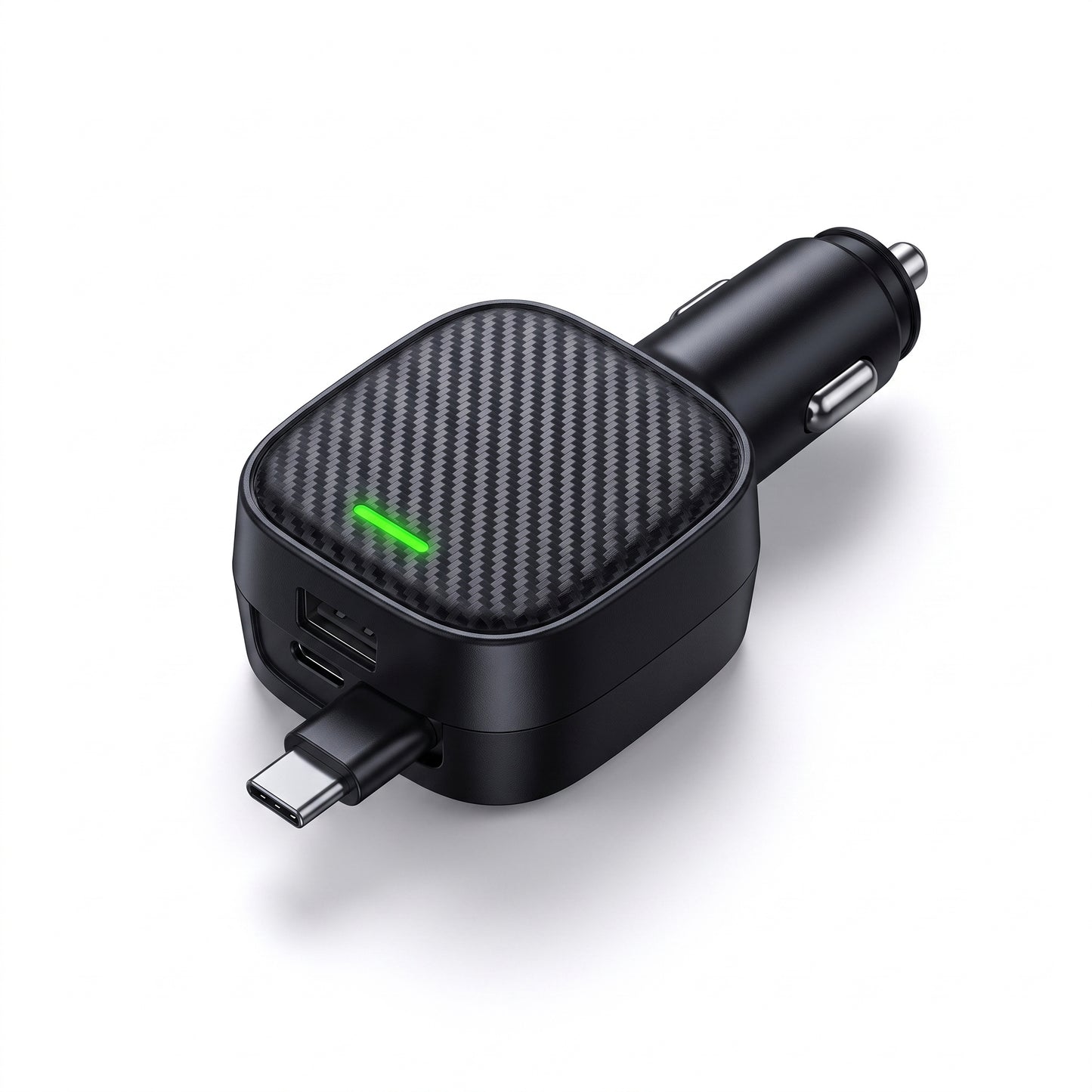 R1 Retractable Car Charger - 30W Dual USB-C Fast Charge