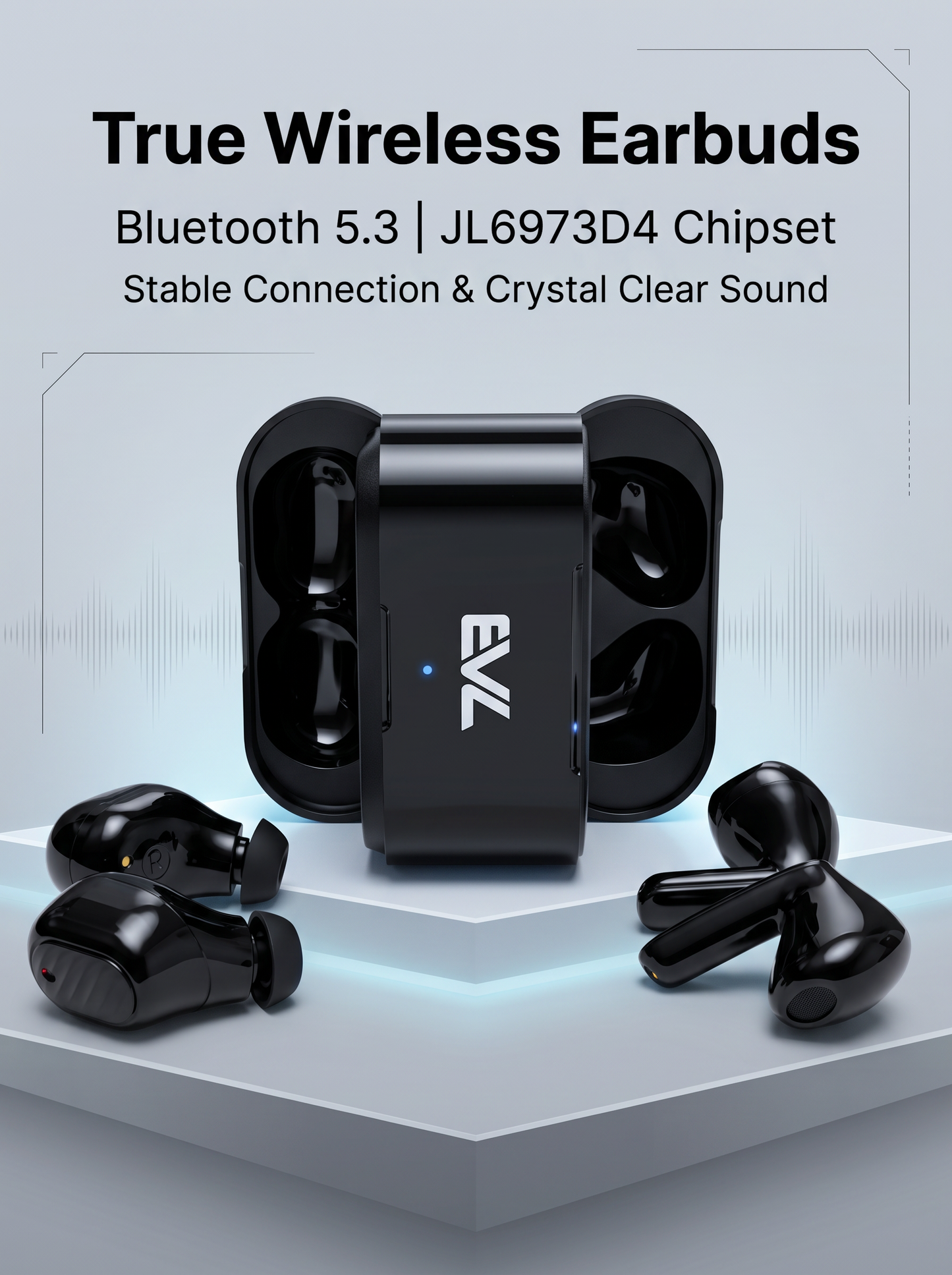 LR69 Semi-in-Ear TWS Earbuds - Bluetooth 5.3 Dual Connection