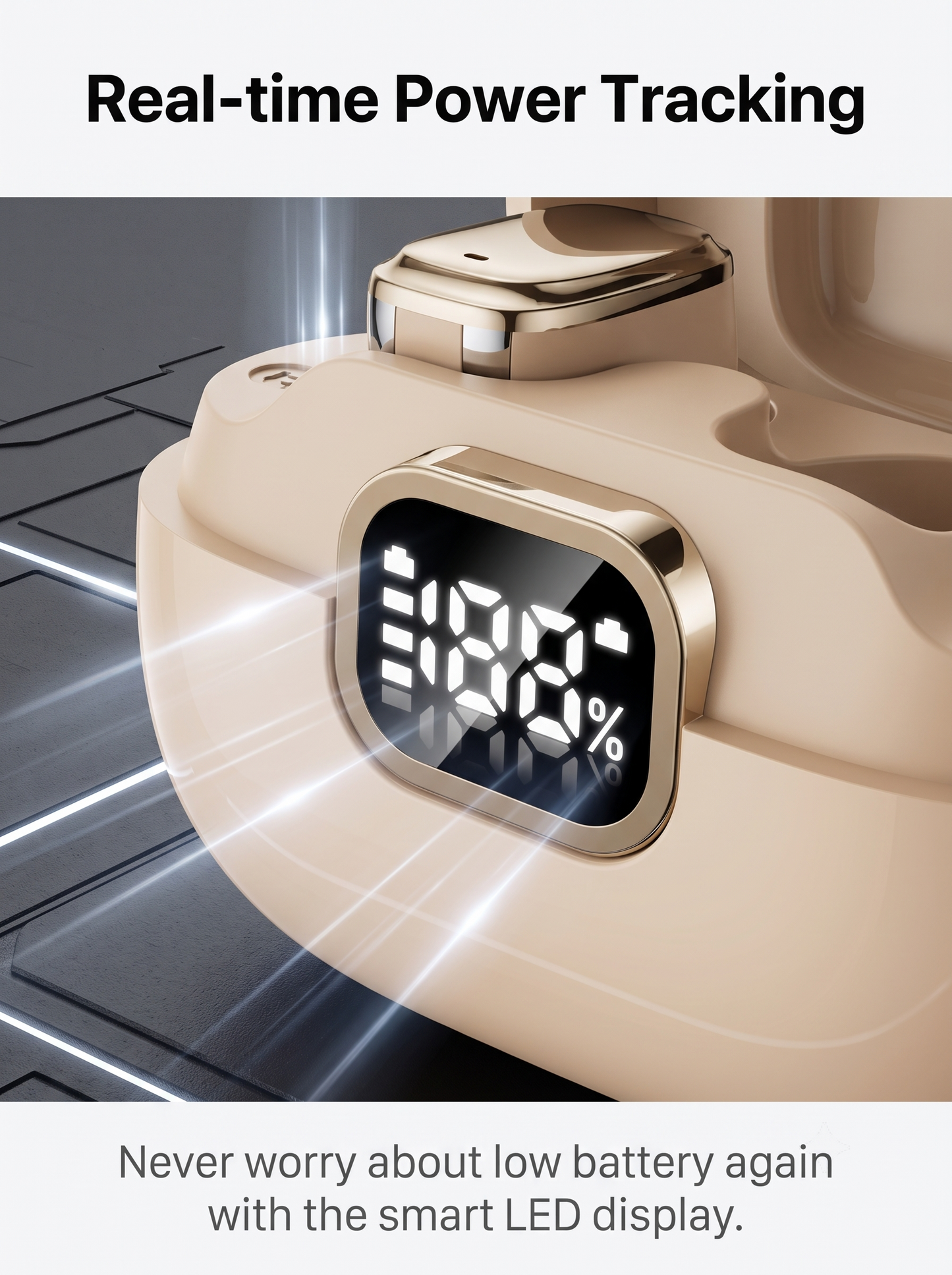 Semi‑In‑Ear TWS Wireless Earbuds with LED Digital Battery Display - IPX4 Water Resistant