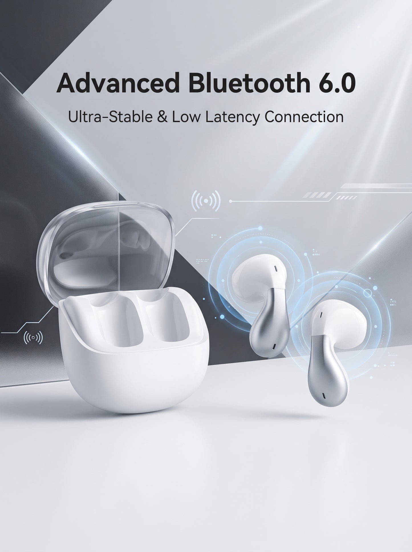 LR86 Waterdrop TWS Earbuds - Curved Design with LED Display