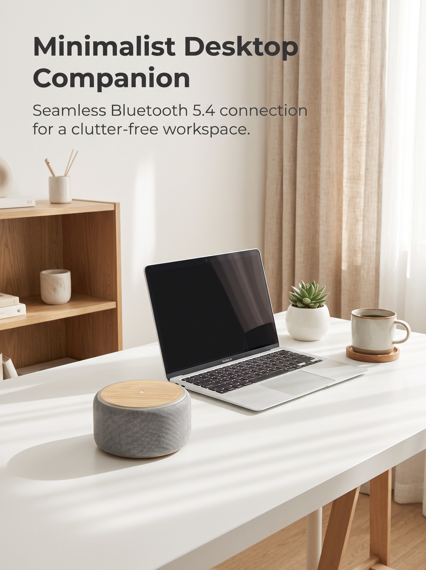 Compact Wireless Charging Bluetooth Speaker with 25 White Noise Tracks