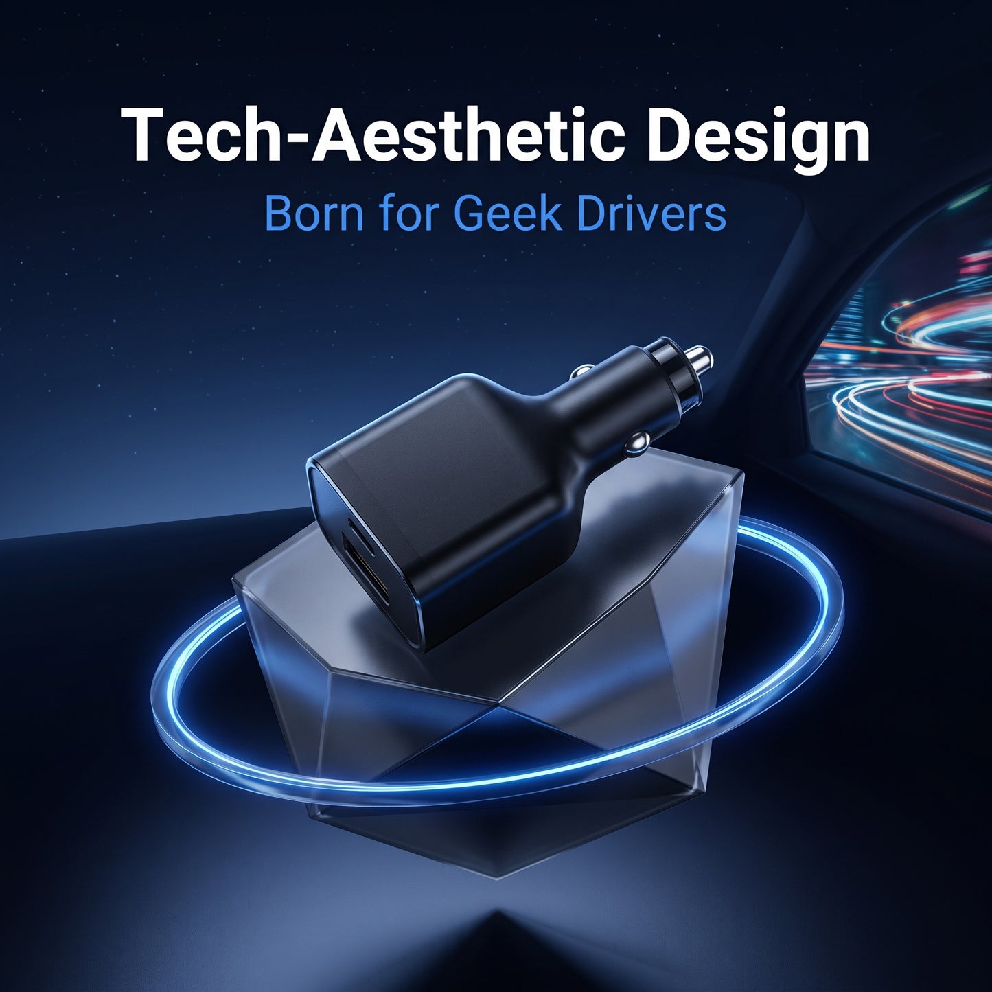 NX-08 Retractable Car Charger - 36W PD 3-Port Fast Charge
