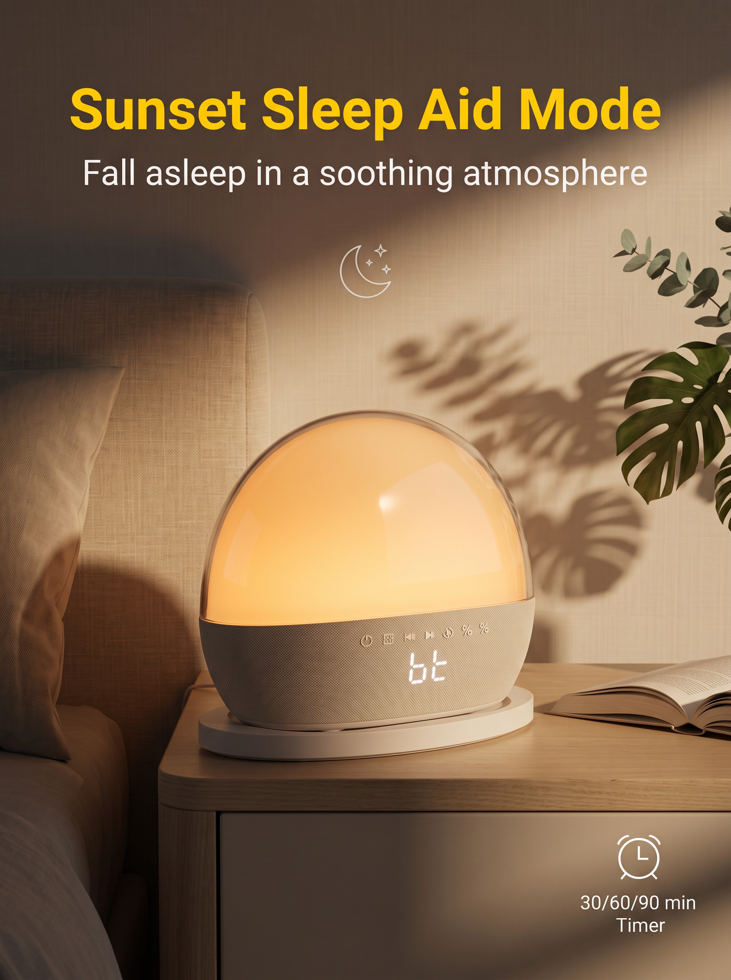 Sunrise Wake-Up Light Bluetooth Speaker with Wireless Charging Station
