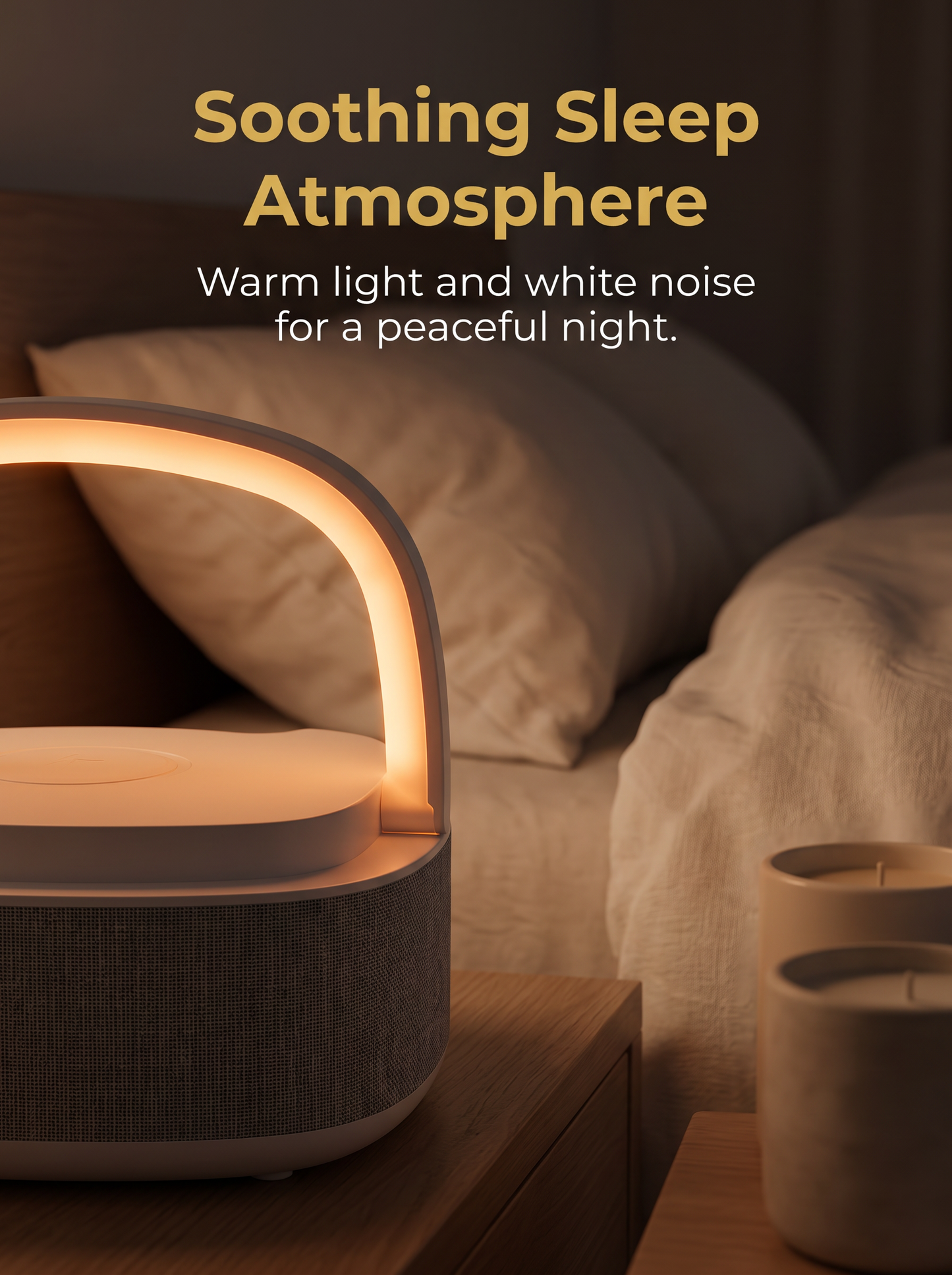 Wireless Charging Bluetooth Speaker with LED Clock & White Noise Machine