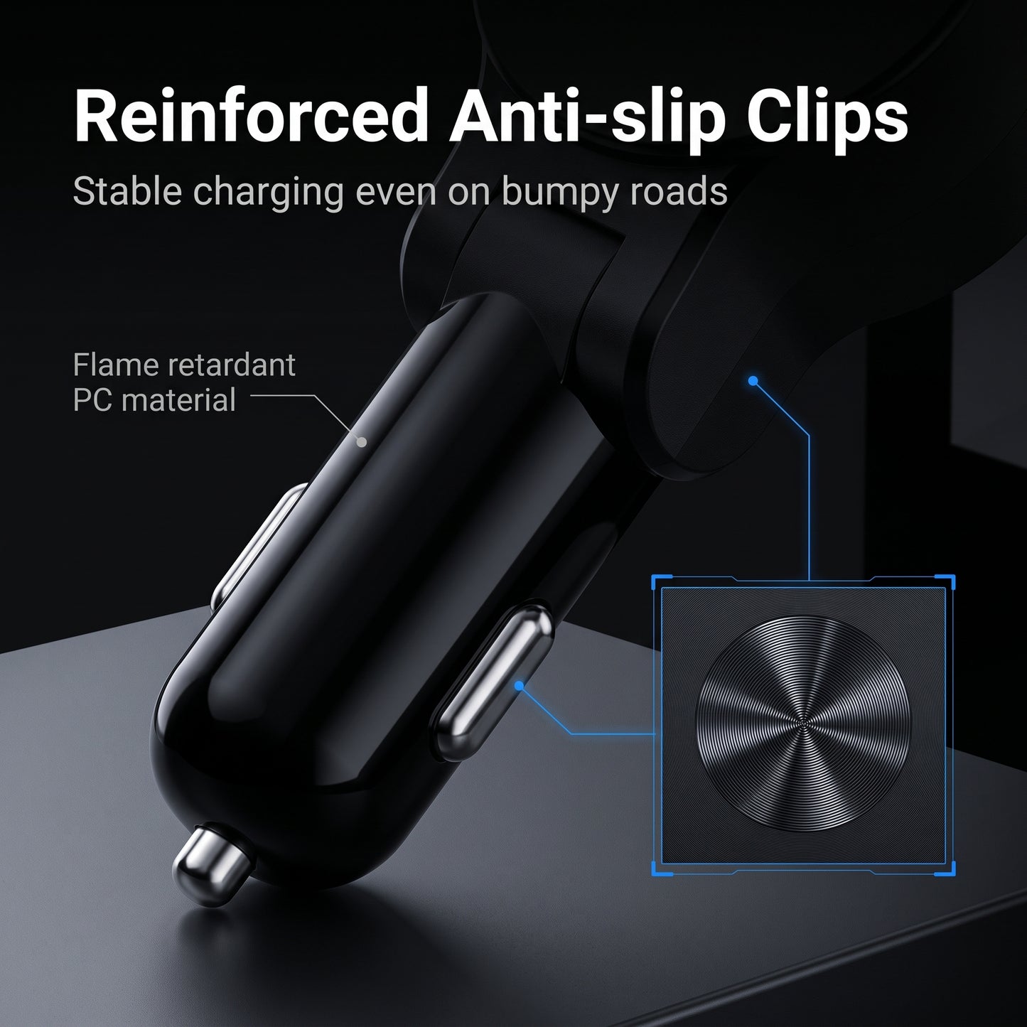 R2 Retractable Car Charger - 3-Port Fast Charging