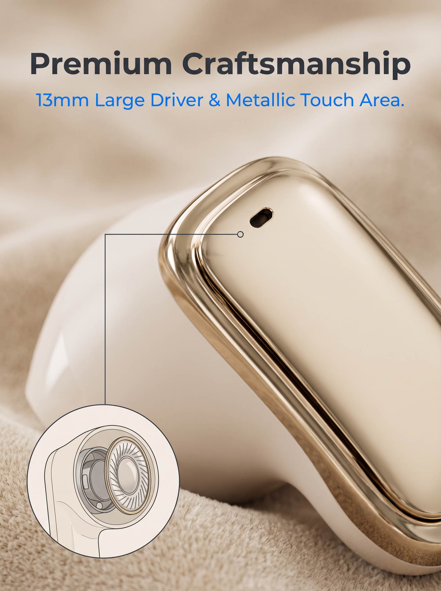 Semi‑In‑Ear TWS Wireless Earbuds‑Square Transparent Window with LED Digital Battery Display, IPX4