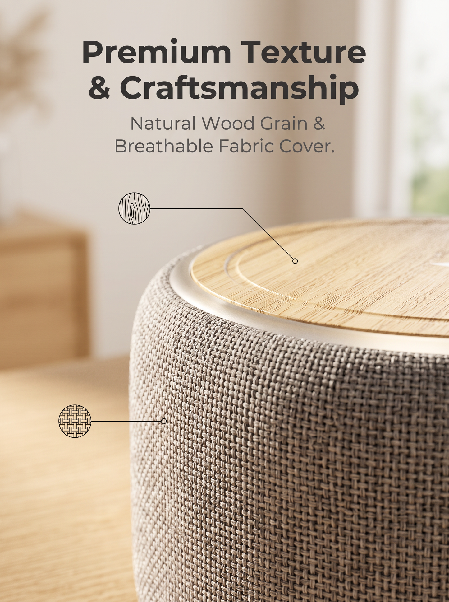 Compact Wireless Charging Bluetooth Speaker with 25 White Noise Tracks
