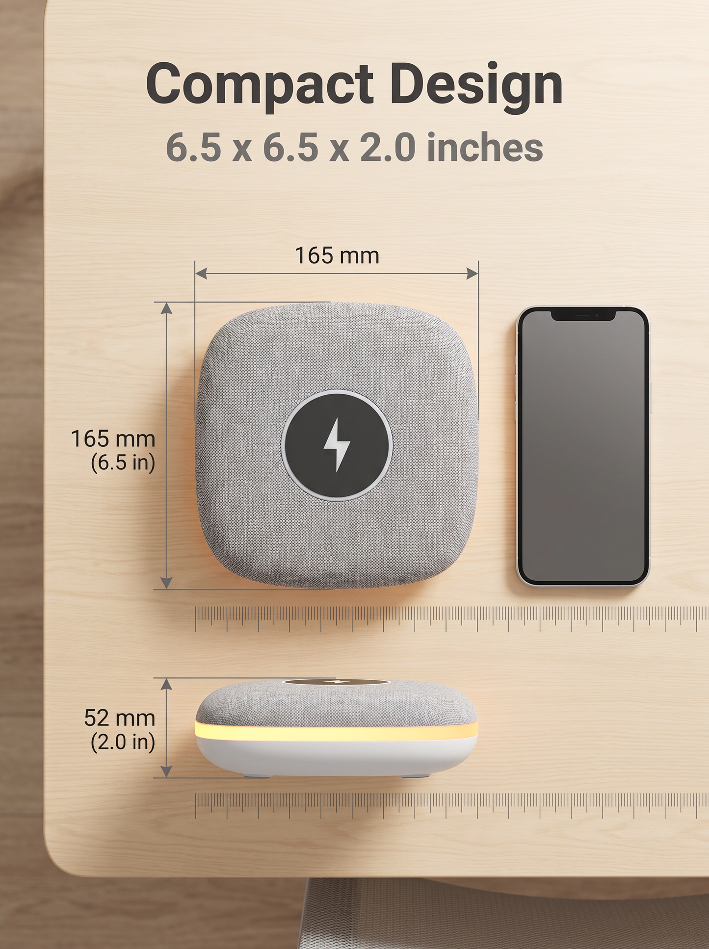 Ambient LED Bluetooth Speaker with Wireless Charging & White Noise