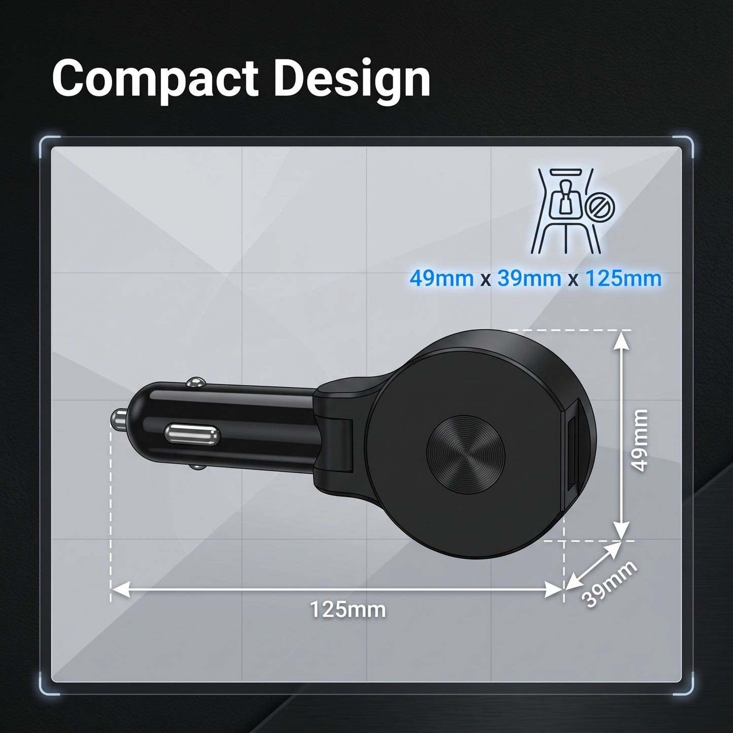 R2 Retractable Car Charger - 3-Port Fast Charging