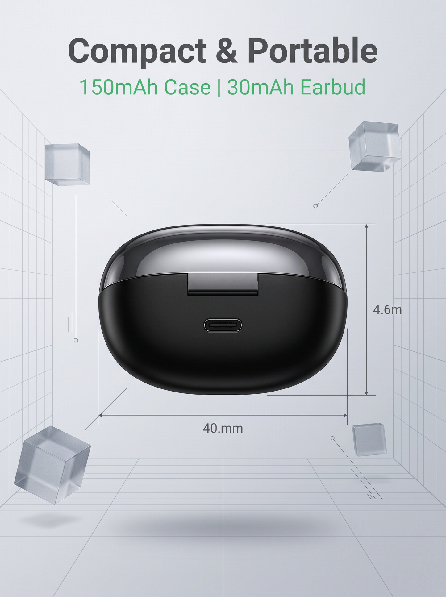 Semi‑In‑Ear TWS Wireless Earbuds - IPX4 Water Resistant Comfort Earphones