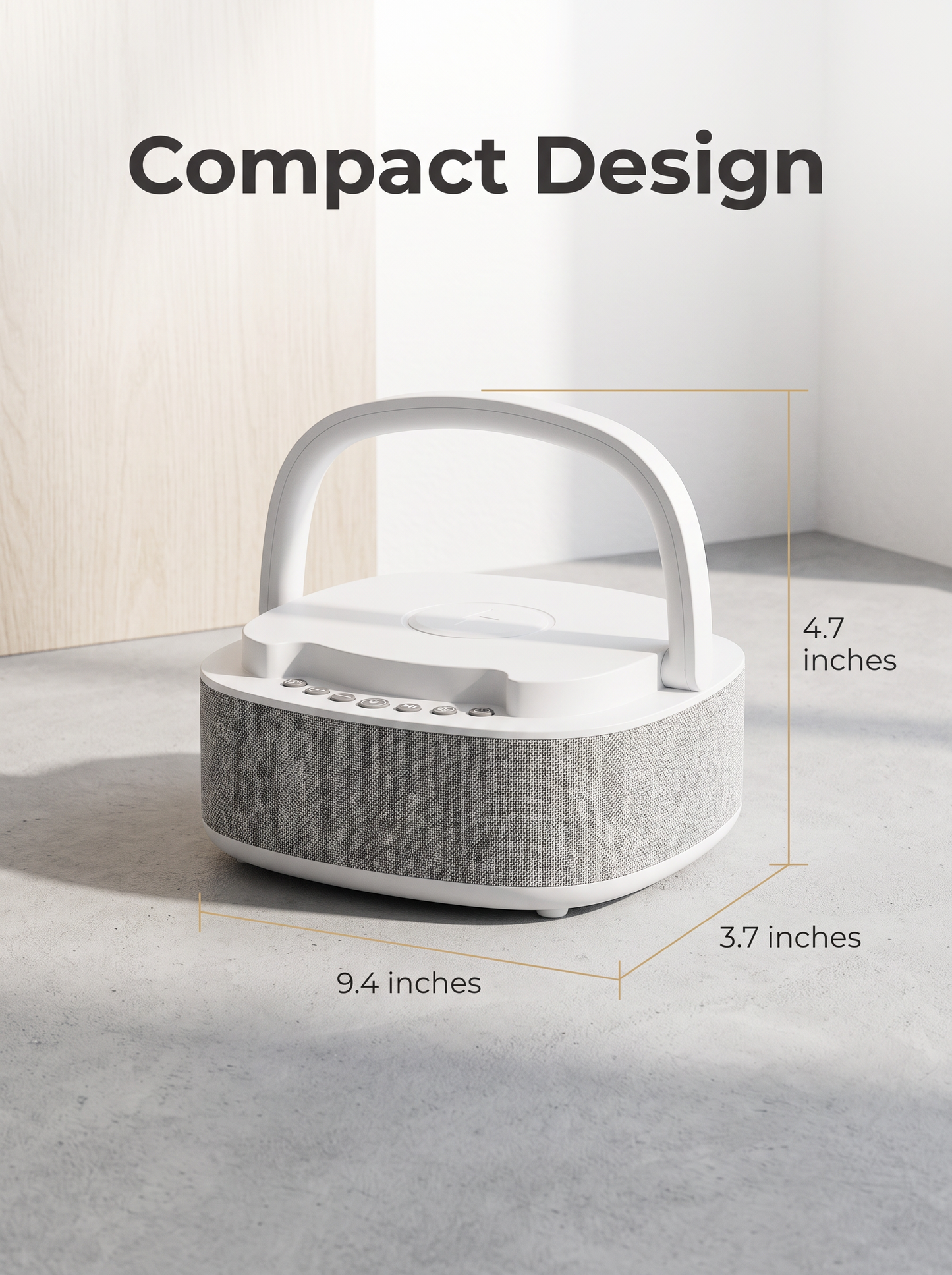 Wireless Charging Bluetooth Speaker with LED Clock & White Noise Machine