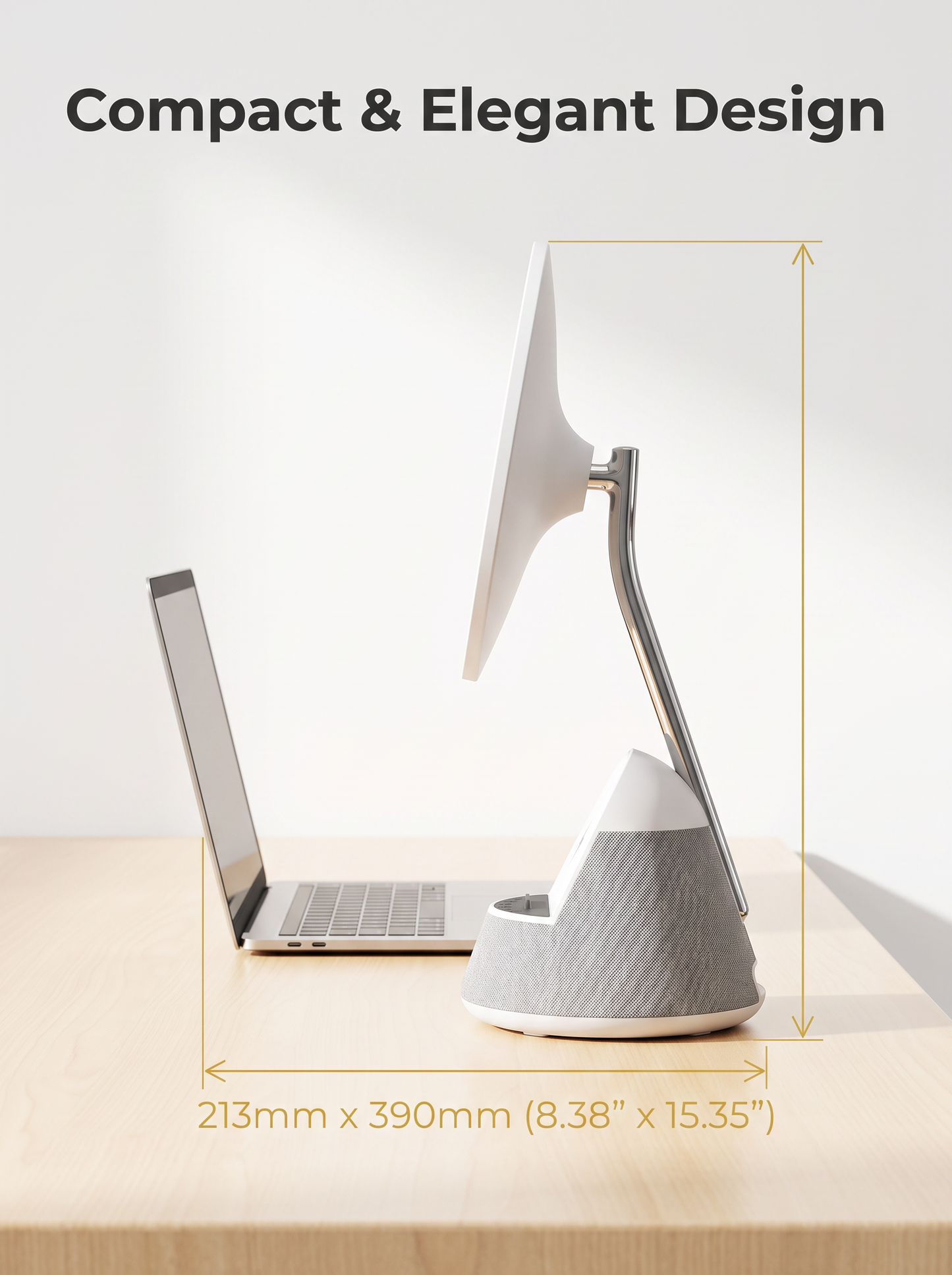 Vanity Mirror Bluetooth Speaker with Wireless Charging & 3-Color Touch Light