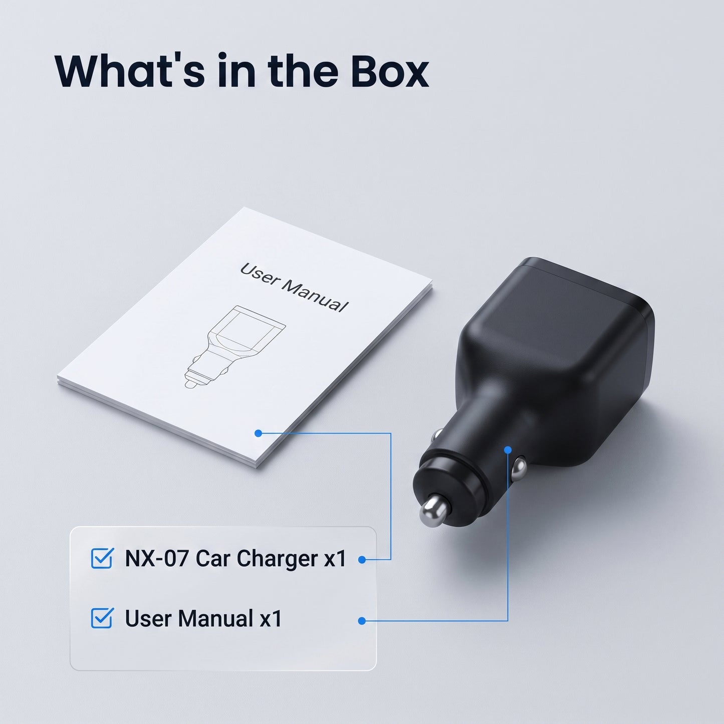 NX-08 Retractable Car Charger - 36W PD 3-Port Fast Charge