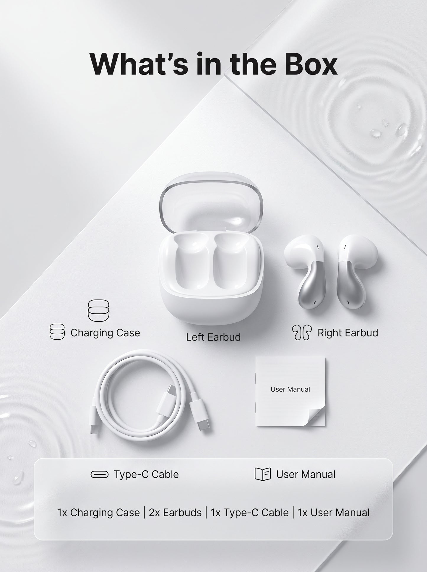 LR86 Waterdrop TWS Earbuds - Curved Design with LED Display