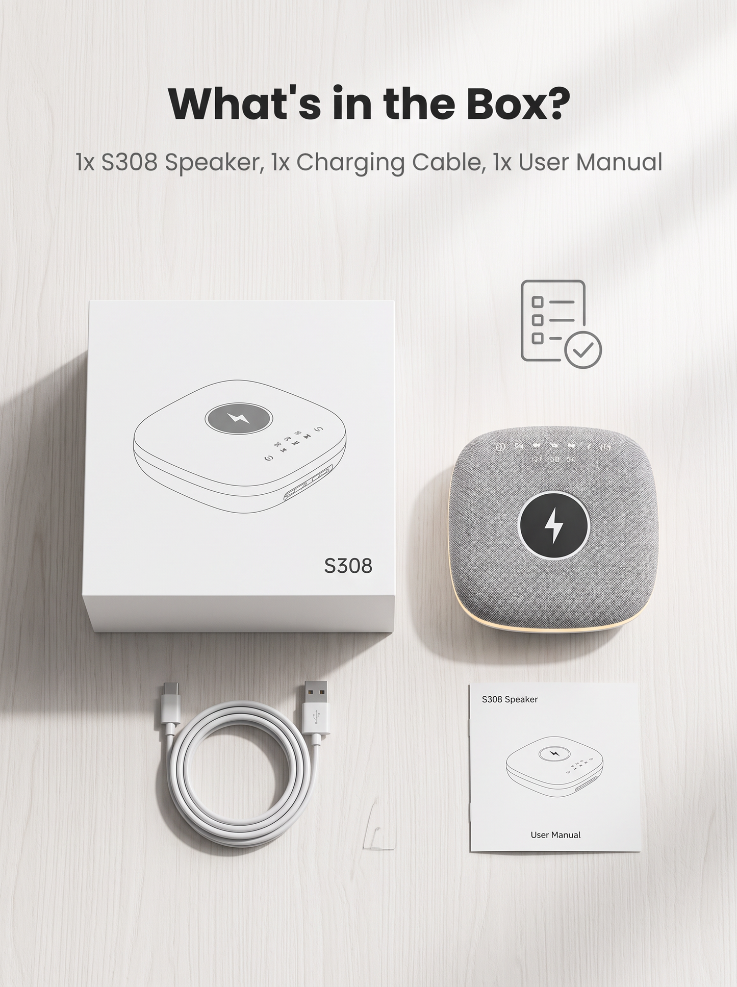 Ambient LED Bluetooth Speaker with Wireless Charging & White Noise