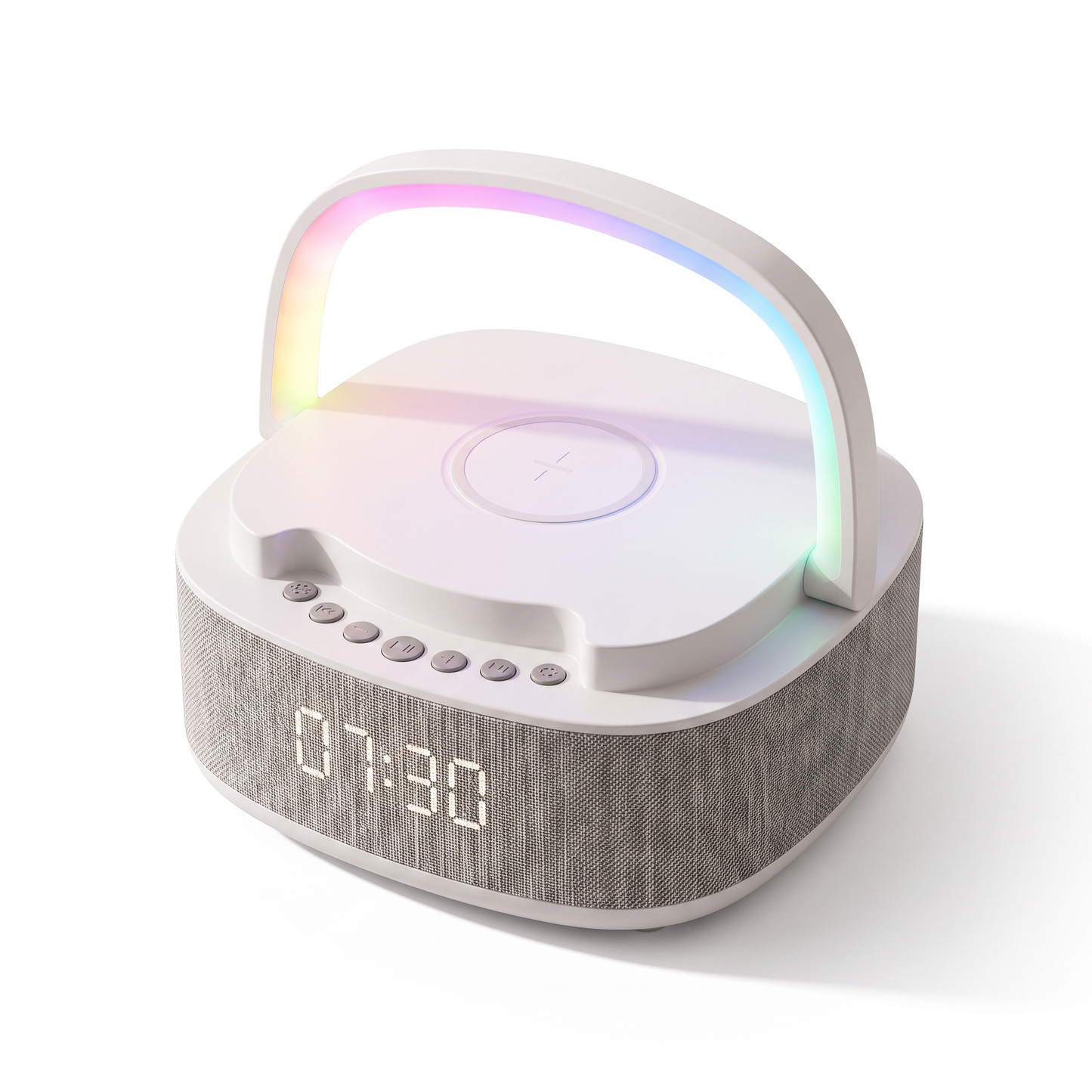 Wireless Charging Bluetooth Speaker with LED Clock & White Noise Machine