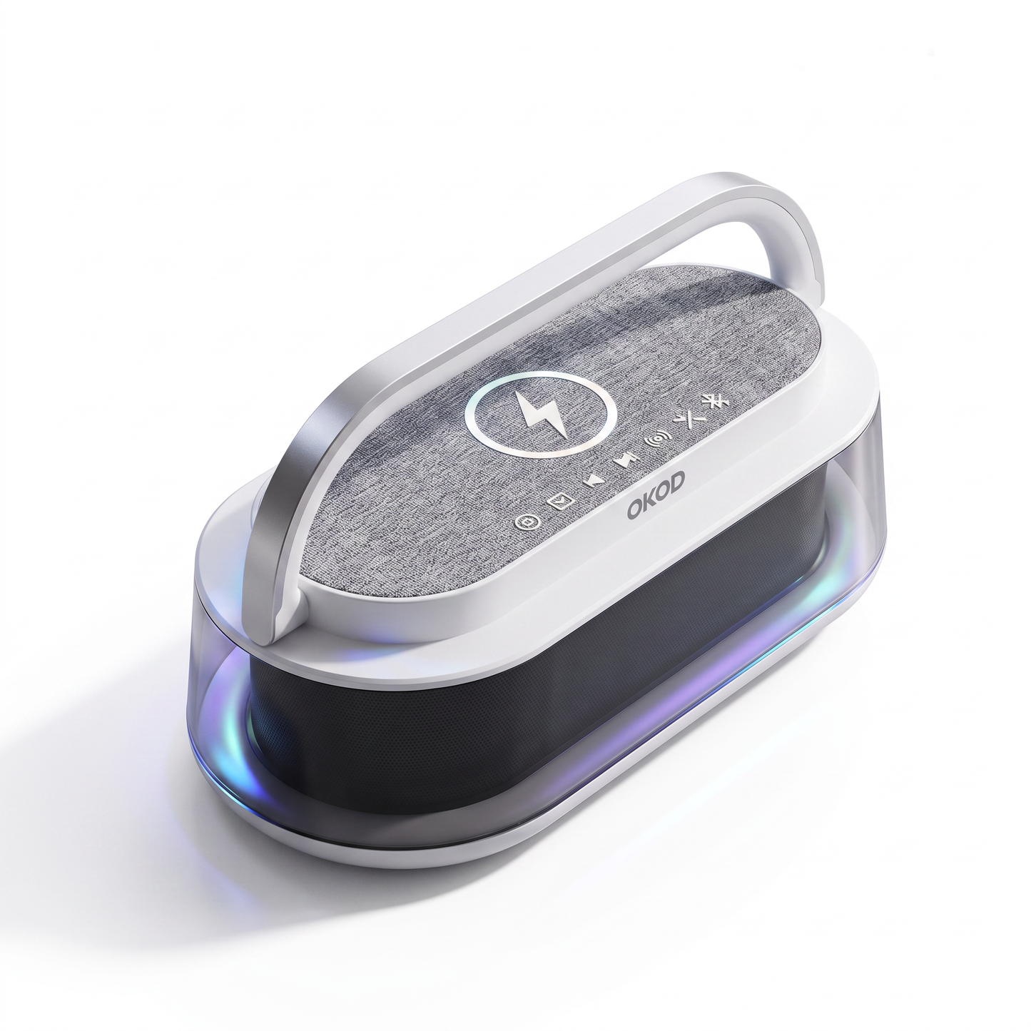 Mini Wireless Charging Bluetooth Speaker with Ambient Night Light