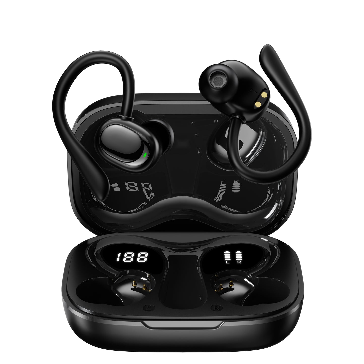 Open‑Ear Hanging TWS Wireless Earbuds - IPX4 Water Resistant Comfort Fit Earphones