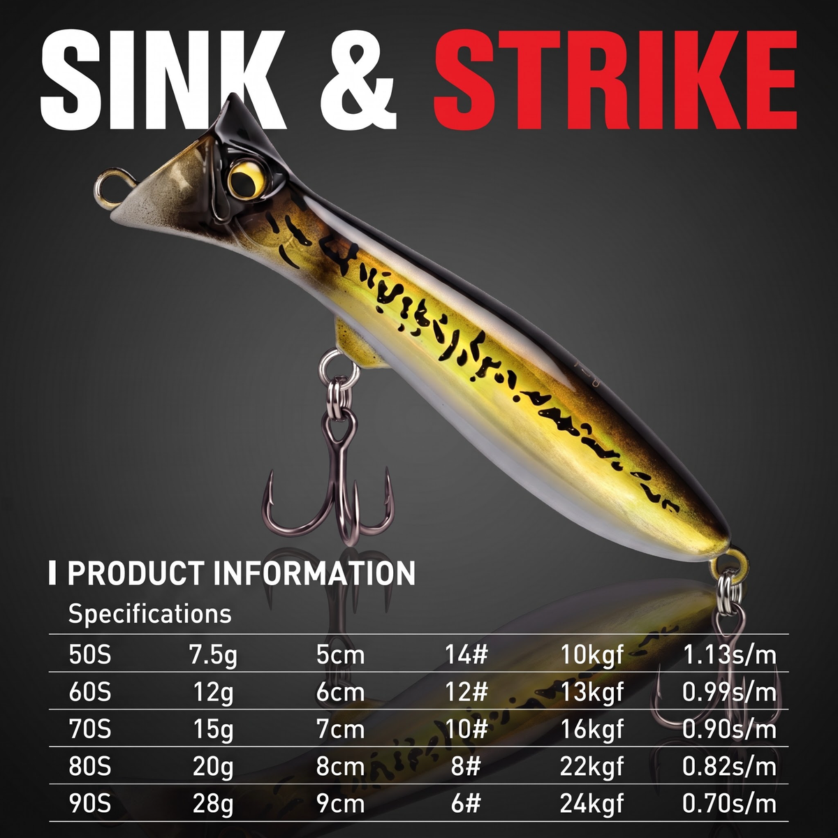 Sinking Pencil Bait — Long Cast Flutter Sinking Lure | 5 Sizes