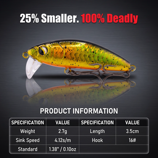 Long Shot Sinking Minnow - Compact Sinking Hard Bait