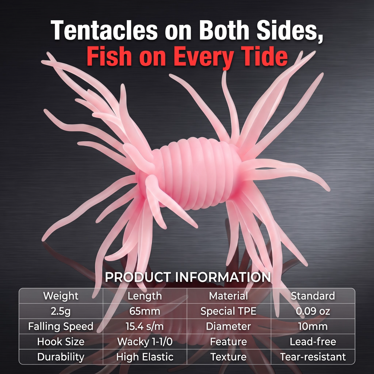 Tentacle Monster Dual-Tentacle Soft Bait | 4pc/pack | Lemon Scent + Amino Acid