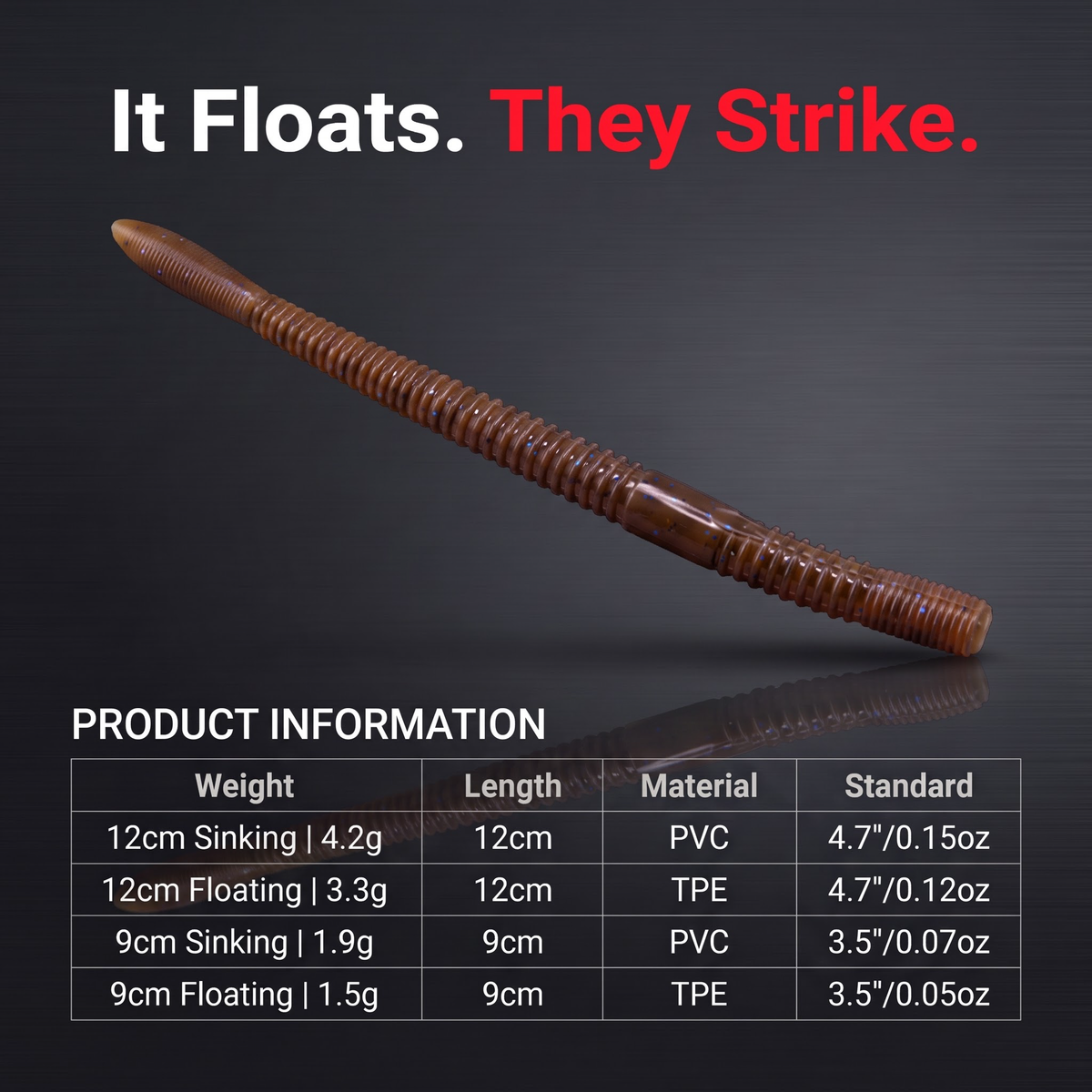 QianChu Noodle Worm — Salted Scented Soft Stick Bait | 10pc/pack