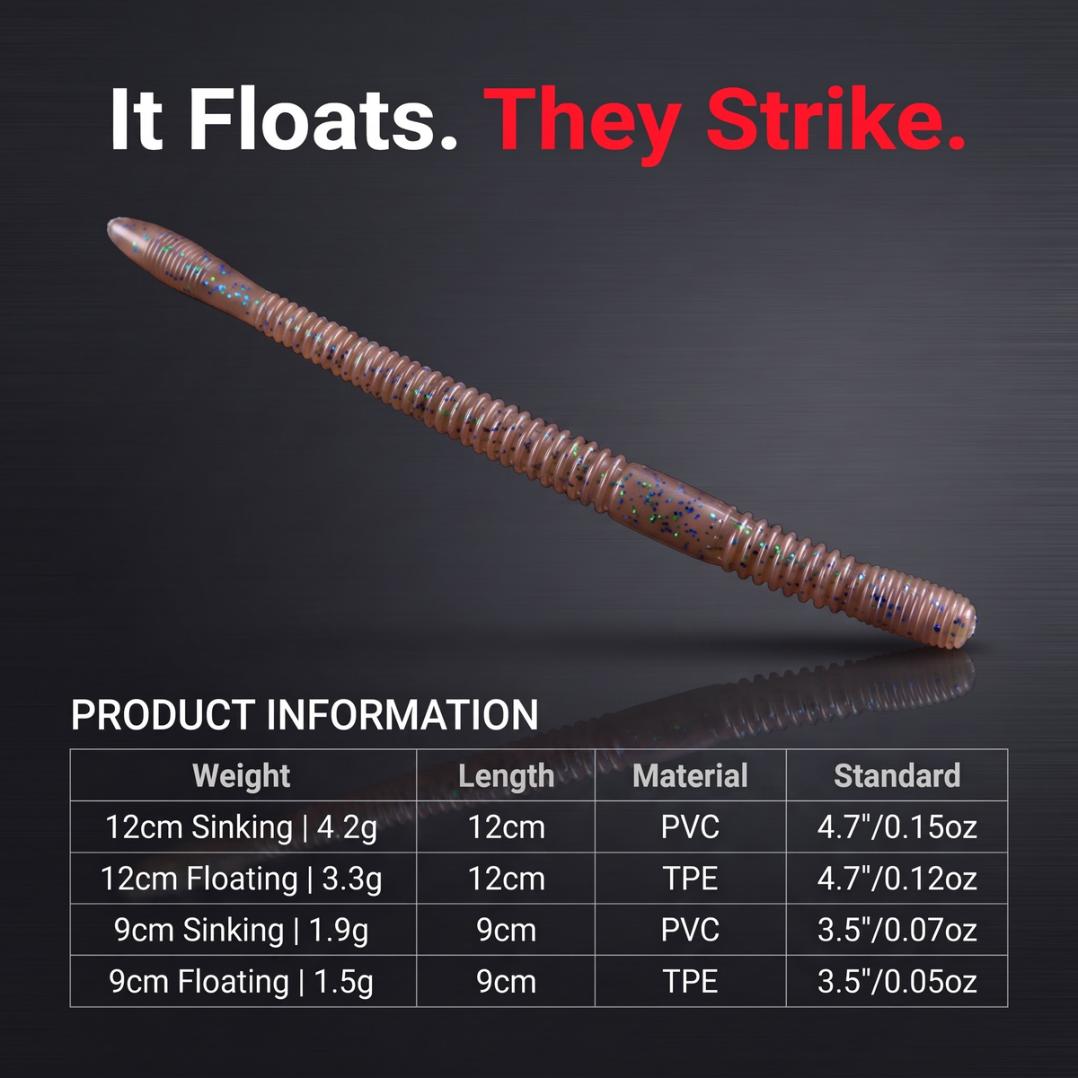 QianChu Noodle Worm — Salted Scented Soft Stick Bait | 10pc/pack