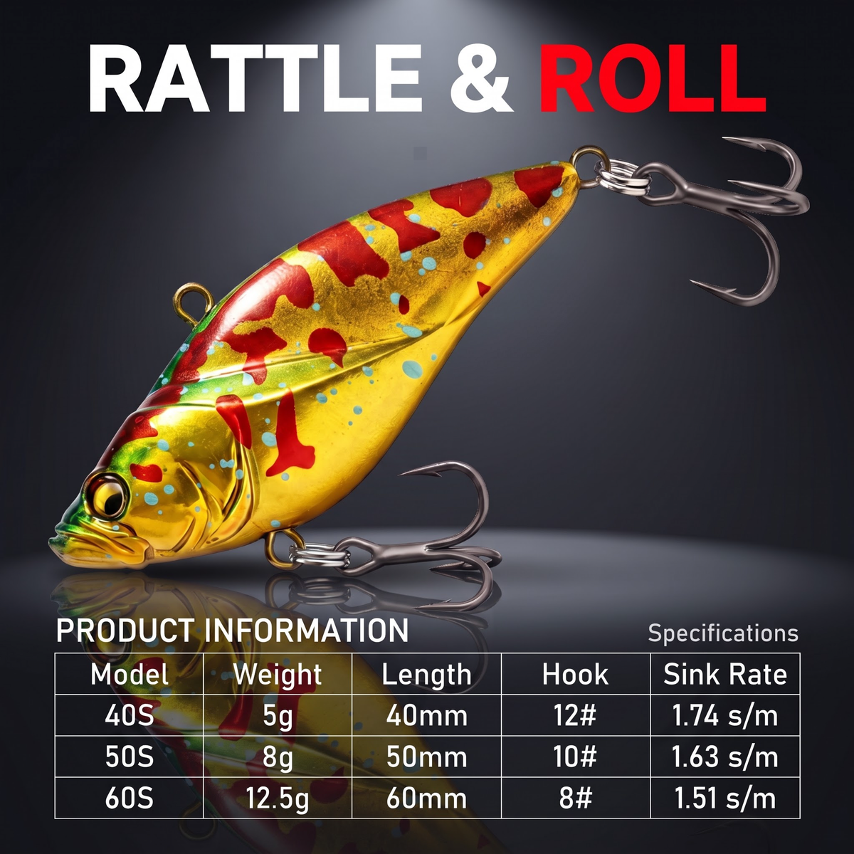 VIB — Sinking Noise Rattle Lure | 3 Sizes