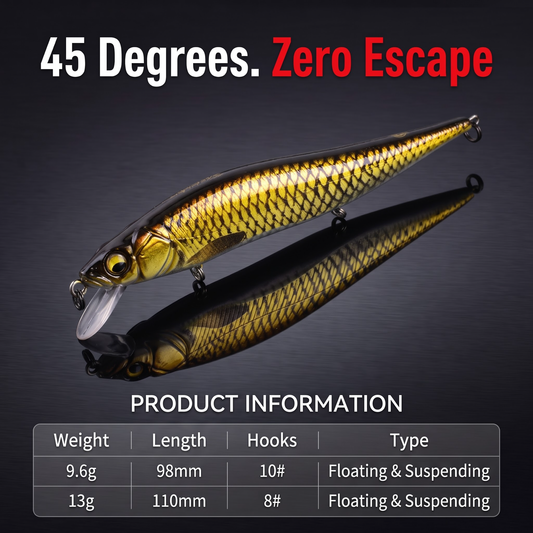 Suspend Minnow Jerkbait - 45 Degree Suspending Hard Bait