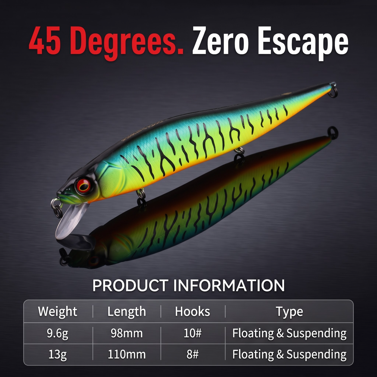 Suspend Minnow Jerkbait - 45 Degree Suspending Hard Bait