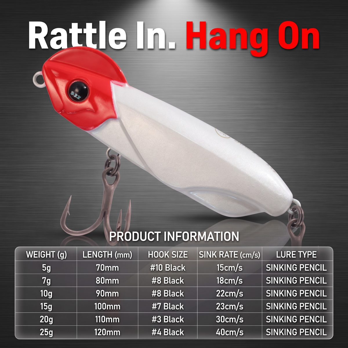 Rattle Sinking Pencil - Noise Rattle Sinking Pencil Hard Bait