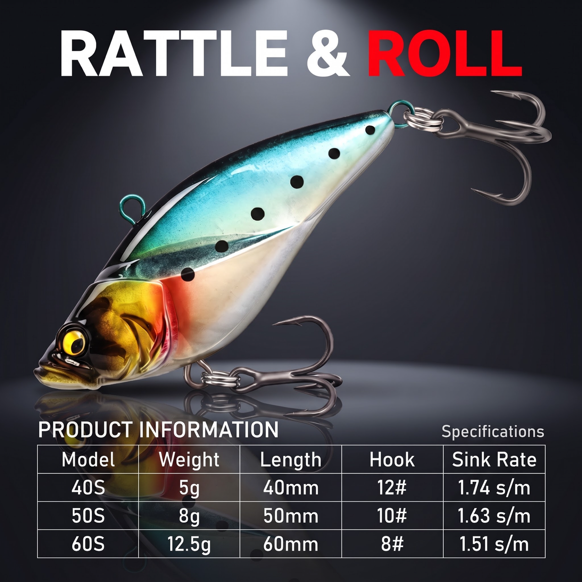 VIB — Sinking Noise Rattle Lure | 3 Sizes