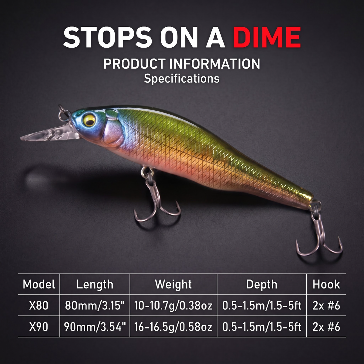 Leurre de type Minnow Flottant & Suspendu - Jerkbait à longue distance avec système de transfert de poids