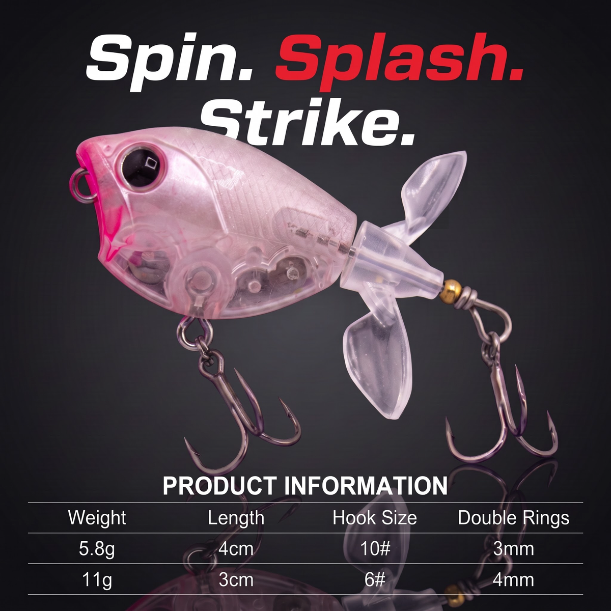 Topwater Tractor Lure — Double Propeller Surface Bait | Tungsten Weight