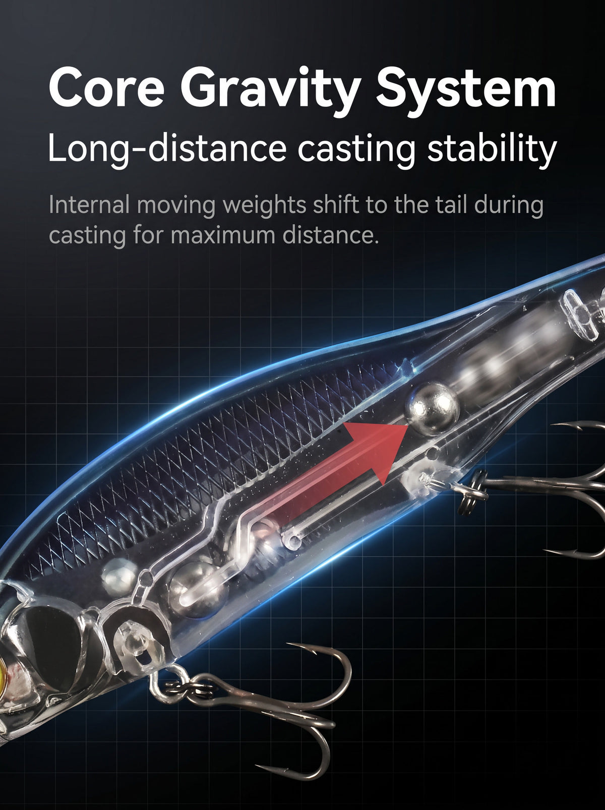 Suspending & Floating Minnow Lure - Long Casting Jerkbait Weight Transfer System