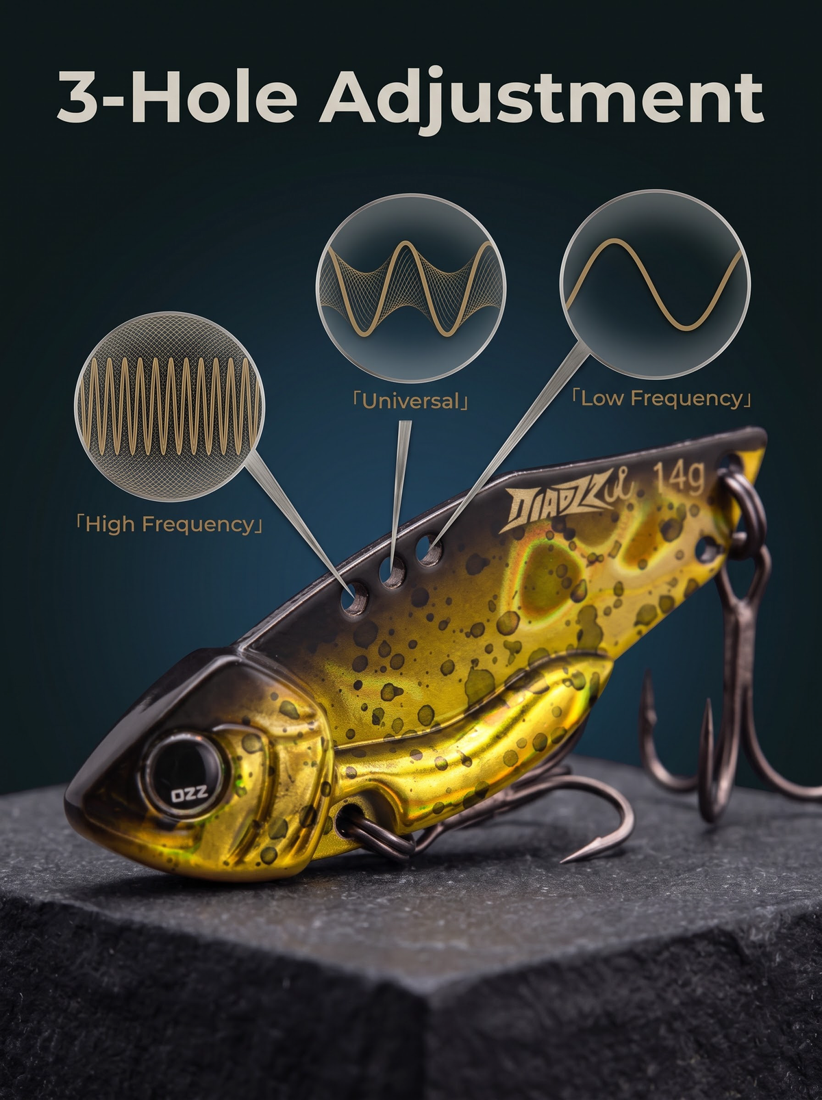Leurre vibrant VIB Blade Bait en métal — coulée longue, plongeante, pour toutes profondeurs