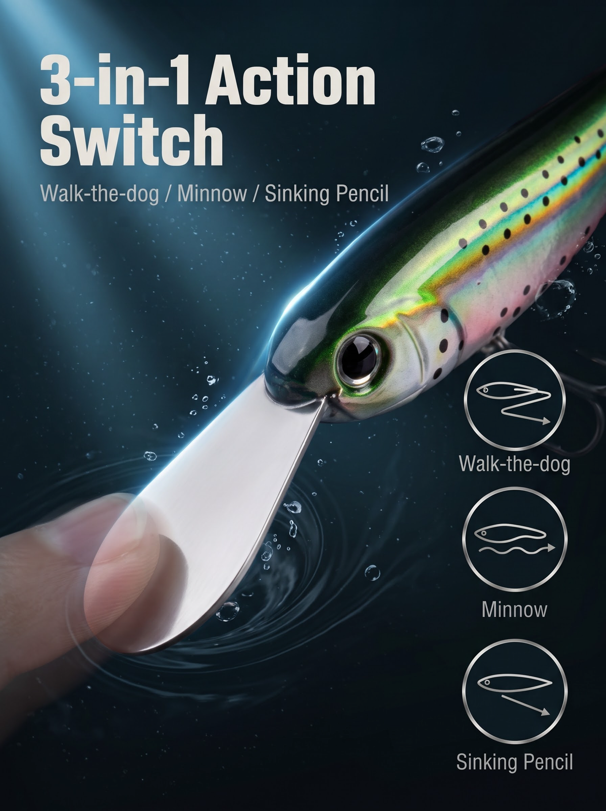 Metal Auto Pencil Sinking Minnow - 3 Swimming Modes 5.5g/15g