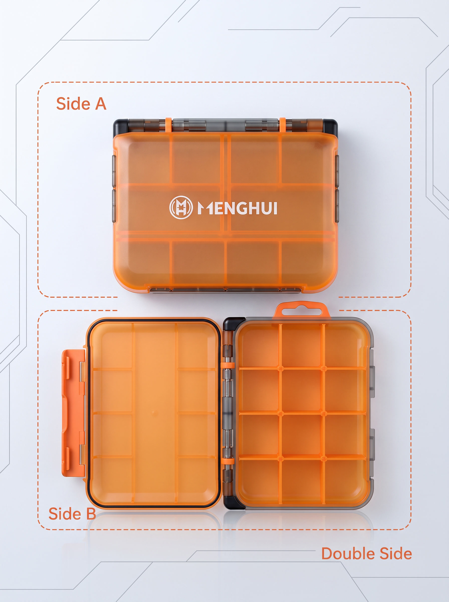 Folding Tackle Box - Dual-Side Compact Lure Storage