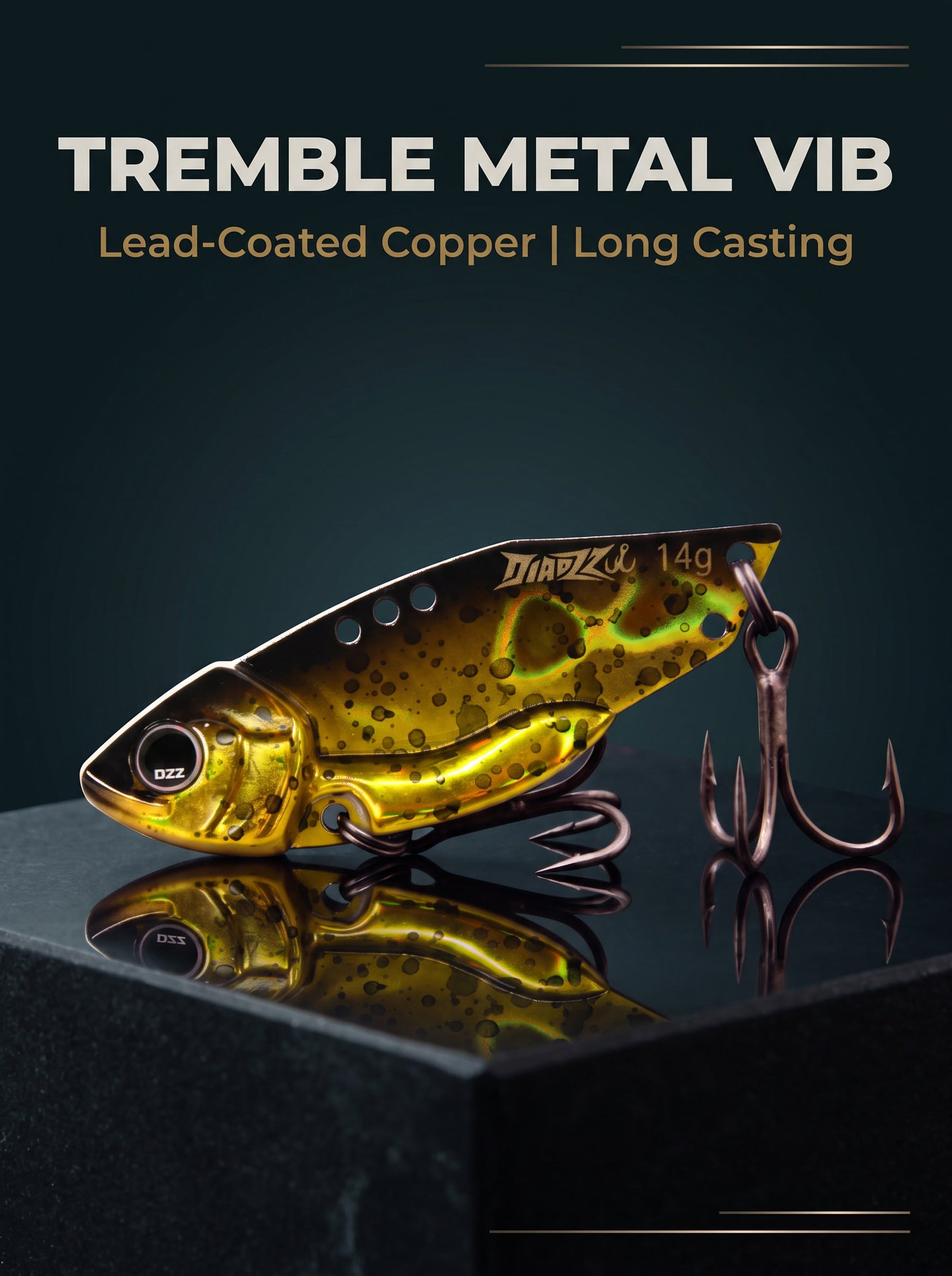 Leurre vibrant VIB Blade Bait en métal — coulée longue, plongeante, pour toutes profondeurs