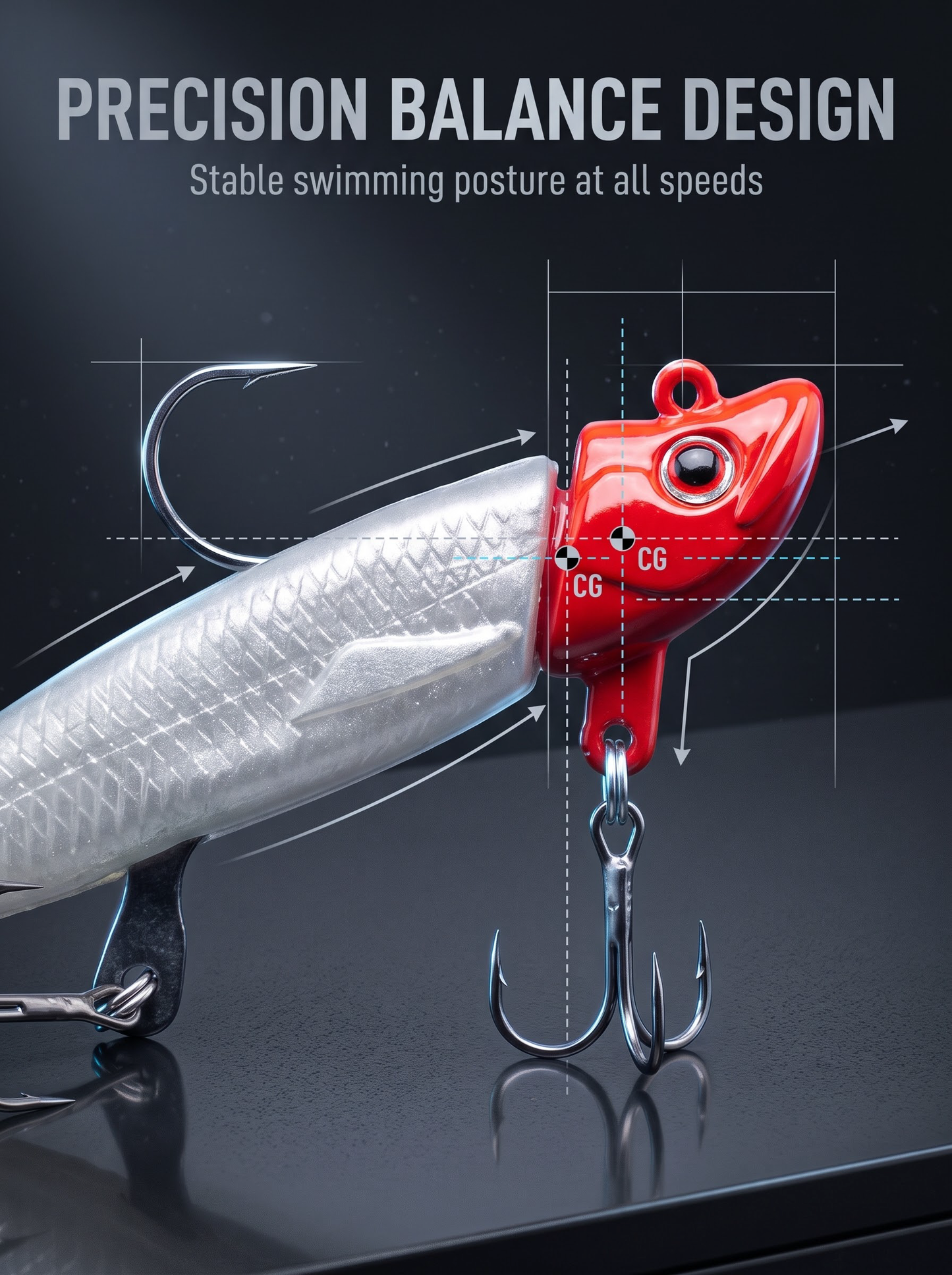 Jighead Swimbait Kit - Sharp Point Lead Head + Soft Bait 15.8g-27.5g