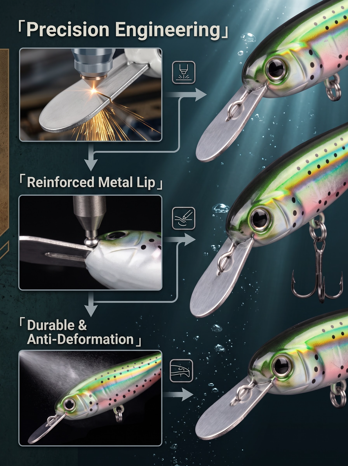 Metal Auto Pencil Sinking Minnow - 3 Swimming Modes 5.5g/15g