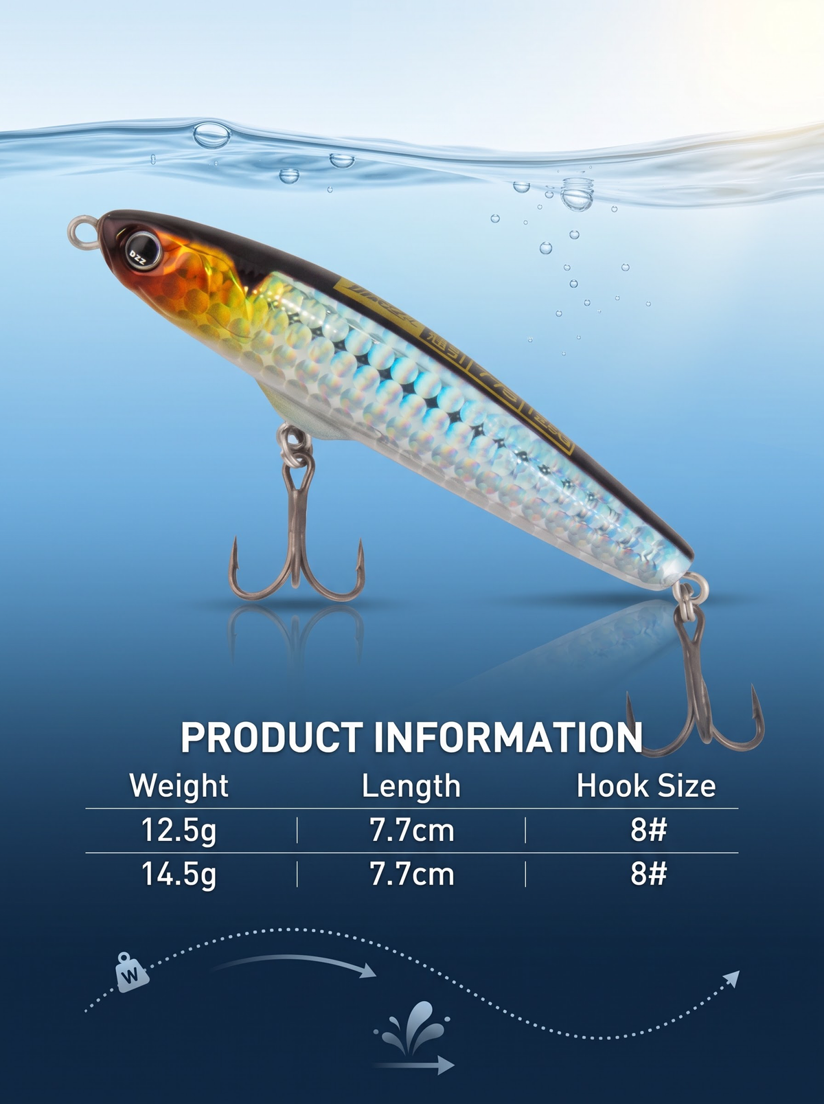 Pilot Sinking Pencil 77S - Long Cast Sinking Pencil Lure
