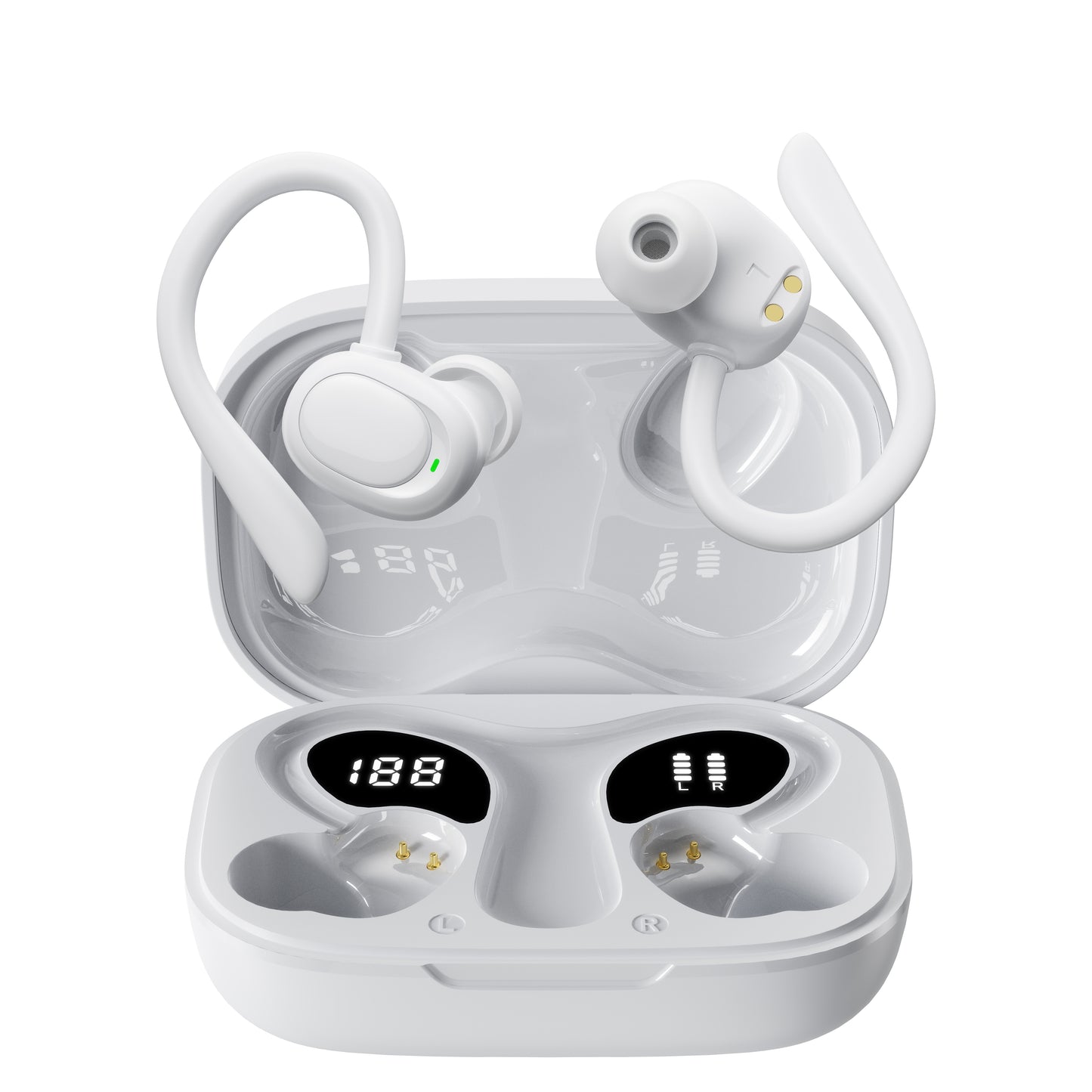 Open‑Ear Hanging TWS Wireless Earbuds - IPX4 Water Resistant Comfort Fit Earphones