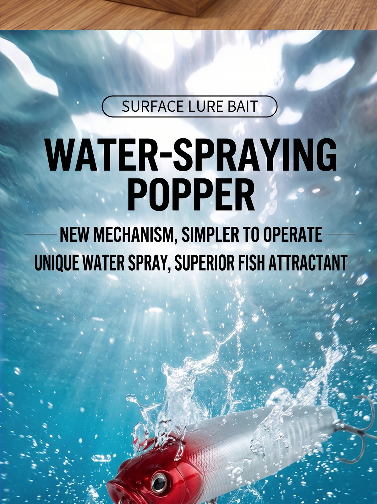 Water Spray Popper Lure | Topwater Fishing Lure for Bass & Pike